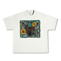 Pistachio american bison wıth sunflower and gemstone Urban Heavy Tee - RanaPortraitStore