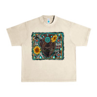 Sandshell american bison wıth sunflower and gemstone Urban Heavy Tee - RanaPortraitStore