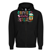 Black nurse coffee repeat Zipper Hoodie - Jasminsmagicworld