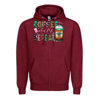Burgundy nurse coffee repeat Zipper Hoodie - Jasminsmagicworld