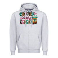 Heather Grey nurse coffee repeat Zipper Hoodie - Jasminsmagicworld