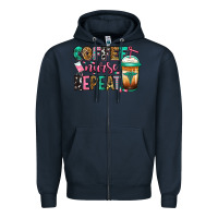 Navy nurse coffee repeat Zipper Hoodie - Jasminsmagicworld