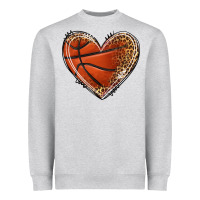 Heather Grey basketball heart Heavyweight Sweatshirt - texasbilliewilder