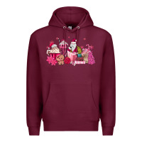 Burgundy pink santa coffee Premium Hoodie - MaliasSmallBusiness