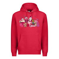 Cardinal pink santa coffee Premium Hoodie - MaliasSmallBusiness