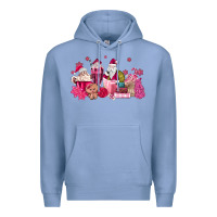 Colony Blue pink santa coffee Premium Hoodie - MaliasSmallBusiness