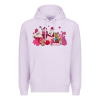 Lilac pink santa coffee Premium Hoodie - MaliasSmallBusiness