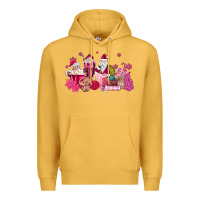 Mustard pink santa coffee Premium Hoodie - MaliasSmallBusiness