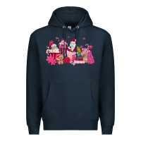 Navy pink santa coffee Premium Hoodie - MaliasSmallBusiness