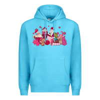 Ocean Blue pink santa coffee Premium Hoodie - MaliasSmallBusiness
