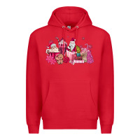 Red pink santa coffee Premium Hoodie - MaliasSmallBusiness