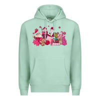 Seafoam pink santa coffee Premium Hoodie - MaliasSmallBusiness