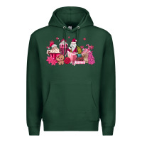 Sports Green pink santa coffee Premium Hoodie - MaliasSmallBusiness