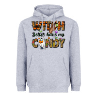 Heather Grey Witch better have my candy Heavyweight Hoodie - NancyCooperArtShop