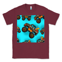Burgundy monster truck pre teen seamless pattern Classic Tee - HRA Design Shop
