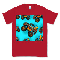 Red monster truck pre teen seamless pattern Classic Tee - HRA Design Shop