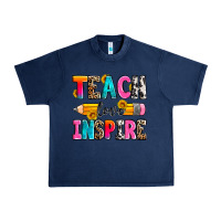 Navy teach love inspire Urban Heavy Tee - Zillion Design Studio