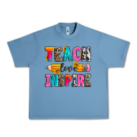 Pebble Blue teach love inspire Urban Heavy Tee - Zillion Design Studio