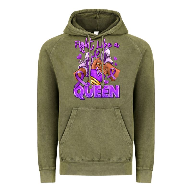 Fight Like A Queen Lupus Awareness Afro Girl Sneak Vintage Hoodie by RanaPortraitStore | Teevron