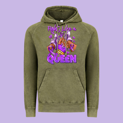 Vintage Hoodie fight like a queen lupus awareness afro girl sneak