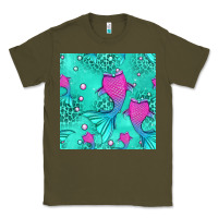 Army Green mermaid tail seamless pattern Classic Tee - HRA Design Shop