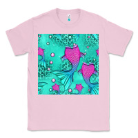 Bubblegum Pink mermaid tail seamless pattern Classic Tee - HRA Design Shop