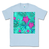 Dusty Blue mermaid tail seamless pattern Classic Tee - HRA Design Shop