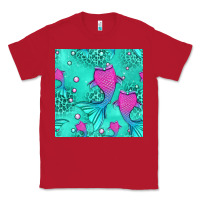 Red mermaid tail seamless pattern Classic Tee - HRA Design Shop