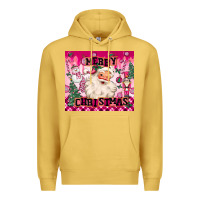 Antique Gold merry pink christmas santa Premium Hoodie - MaliasSmallBusiness