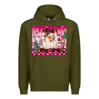 Army Green merry pink christmas santa Premium Hoodie - MaliasSmallBusiness