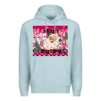 Blue Mist merry pink christmas santa Premium Hoodie - MaliasSmallBusiness