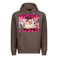 Coffee merry pink christmas santa Premium Hoodie - MaliasSmallBusiness