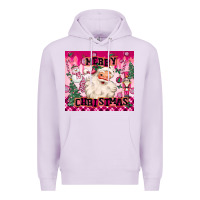 Lilac merry pink christmas santa Premium Hoodie - MaliasSmallBusiness