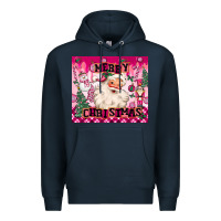 Navy merry pink christmas santa Premium Hoodie - MaliasSmallBusiness