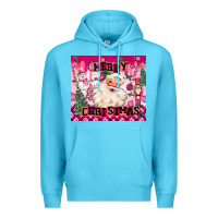 Ocean Blue merry pink christmas santa Premium Hoodie - MaliasSmallBusiness