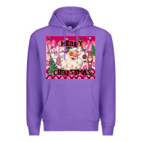 Purple merry pink christmas santa Premium Hoodie - MaliasSmallBusiness