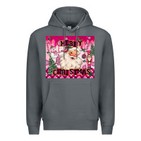 Rock merry pink christmas santa Premium Hoodie - MaliasSmallBusiness