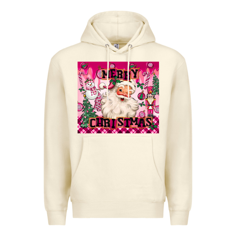 Merry Pink Christmas Santa Premium Hoodie by MaliasSmallBusiness | Teevron