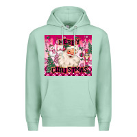 Seafoam merry pink christmas santa Premium Hoodie - MaliasSmallBusiness