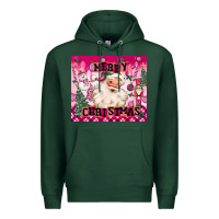 Sports Green merry pink christmas santa Premium Hoodie - MaliasSmallBusiness