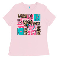 Bubblegum Pink mini mini mini with hearts Ladies Tee - AdoDesignShop