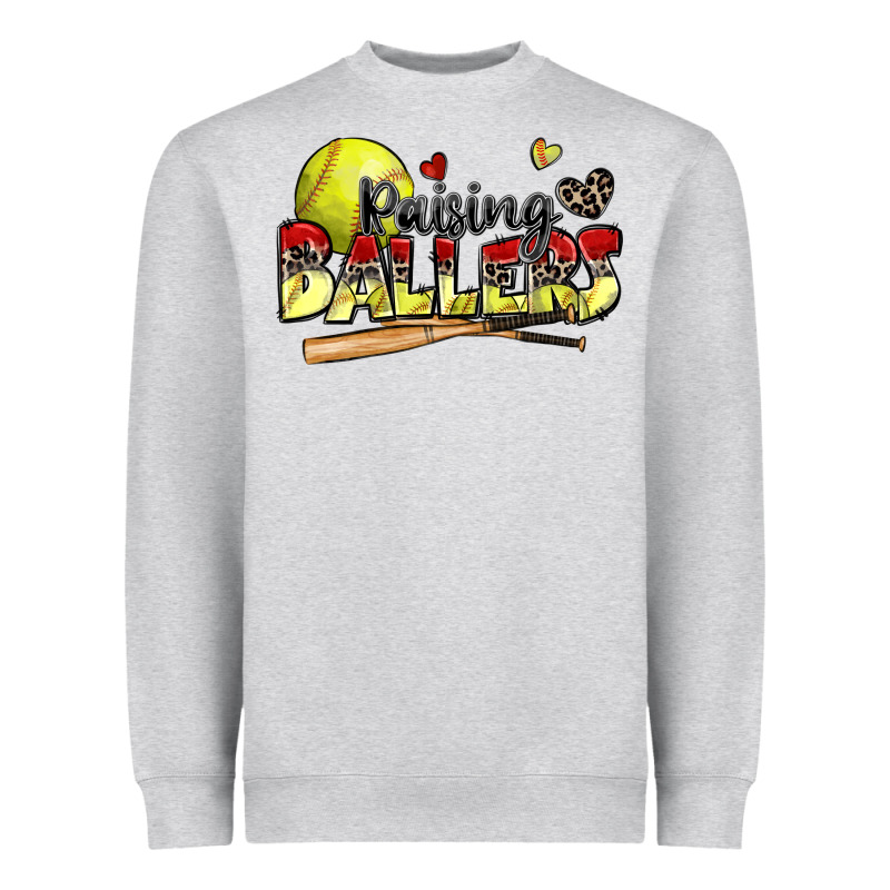 Raising Ballers Softball Heavyweight Sweatshirt by Zillion Design Studio | Teevron