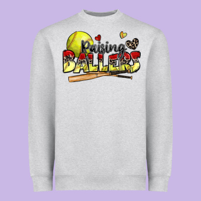 Raising Ballers Softball Heavyweight Sweatshirt Designed By Zillion Design Studio