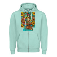 Seafoam i hate everyone but coffee helps western skeleton coffee sunflowers 12 Zipper Hoodie - Artiststas