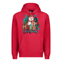 Cardinal merry christmas snowman Premium Hoodie - MaliasSmallBusiness