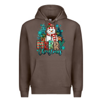 Coffee merry christmas snowman Premium Hoodie - MaliasSmallBusiness
