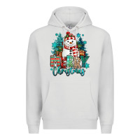 Dove Grey merry christmas snowman Premium Hoodie - MaliasSmallBusiness