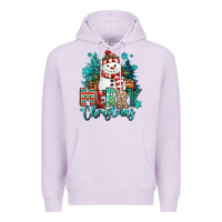 Lilac merry christmas snowman Premium Hoodie - MaliasSmallBusiness