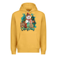 Mustard merry christmas snowman Premium Hoodie - MaliasSmallBusiness