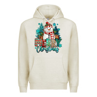 Oatmeal Heather merry christmas snowman Premium Hoodie - MaliasSmallBusiness